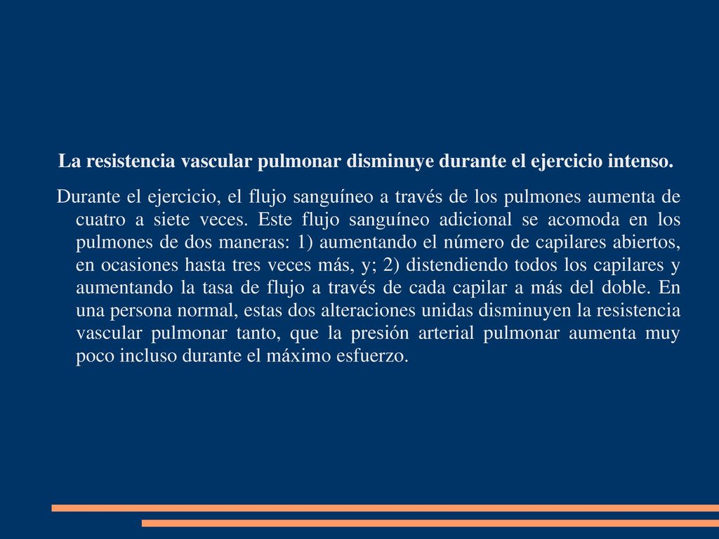 disminución del flujo sanguíneo a los pulmones